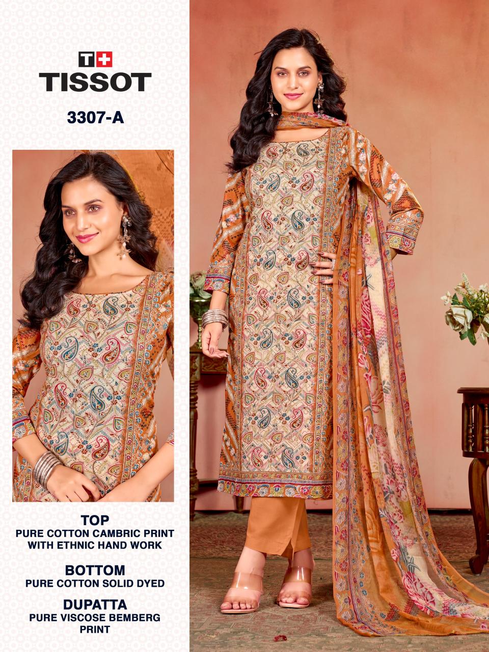 Bipson prints tissot 3307 cotton cambric print wholesale market in mumbai for dress materials