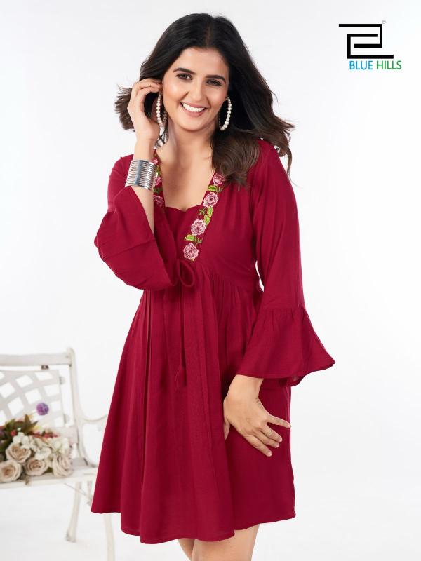 Blue hills heavy rayon short top branded kurtis wholesale online