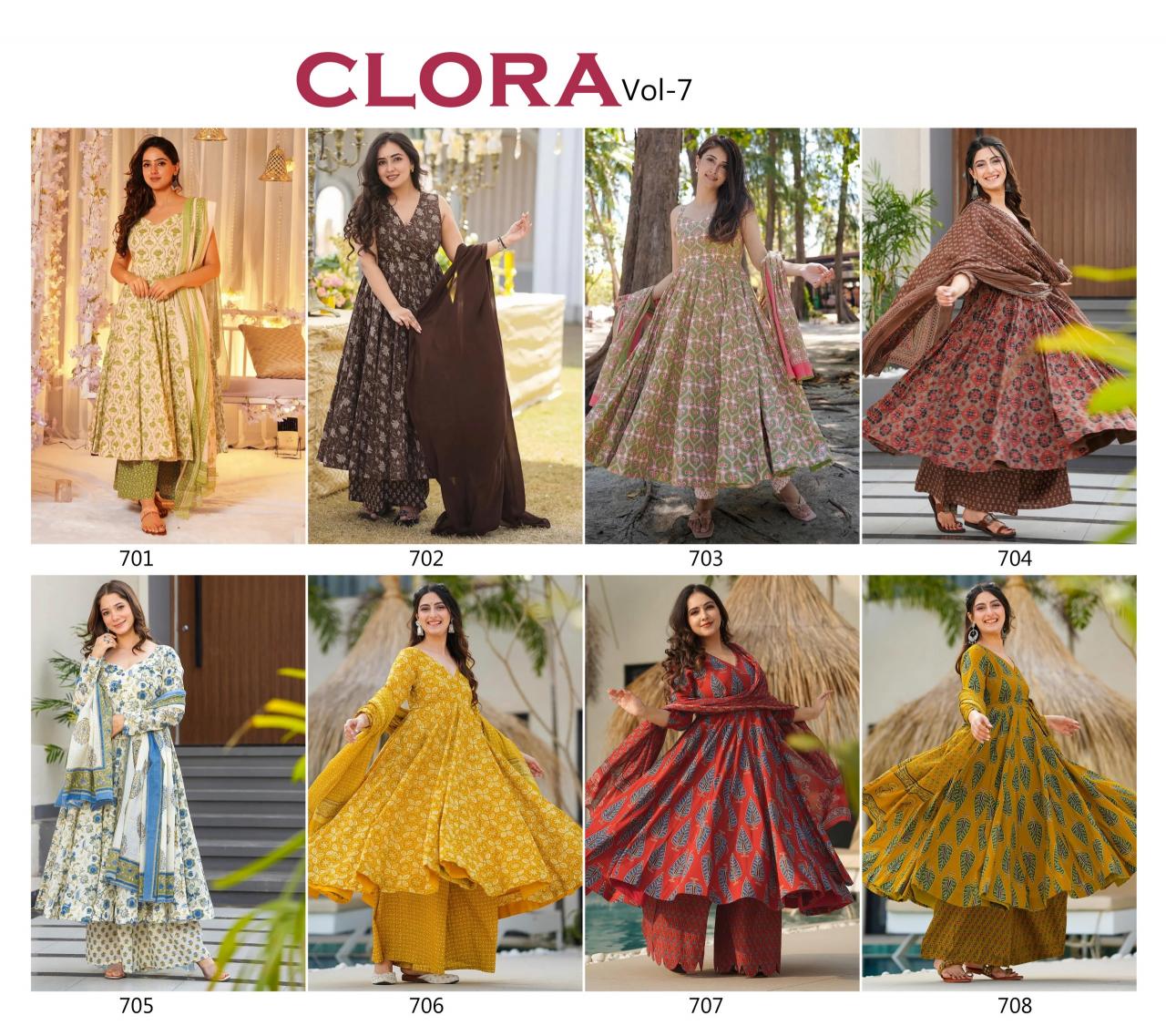 Clora vol 7 maslin digital print kurti pant dupatta branded kurti wholesale