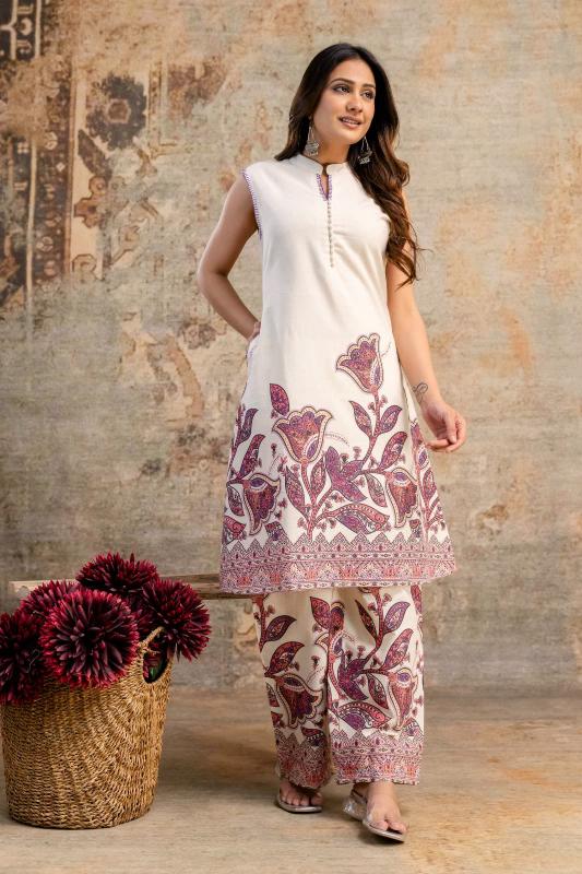 Cotton flex two piece cord set kurtis manufacturers