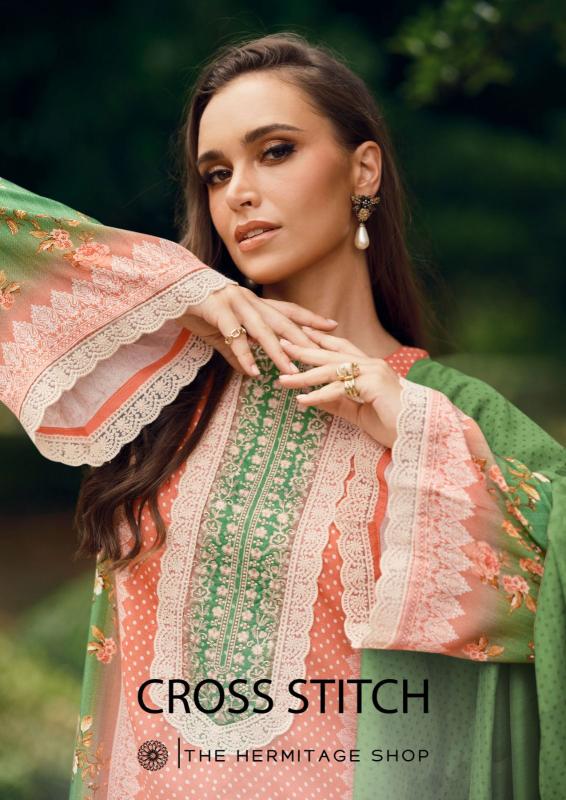 Cross stitch the hermitage shop lawn balar cotton dress material wholesale