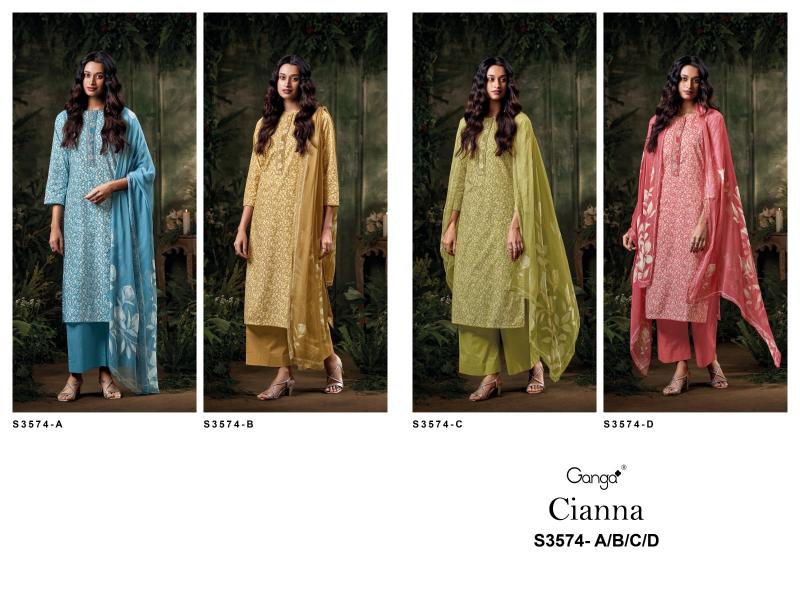 Ganga cianna 3574 cotton printed wholesale market in mumbai for dress materials