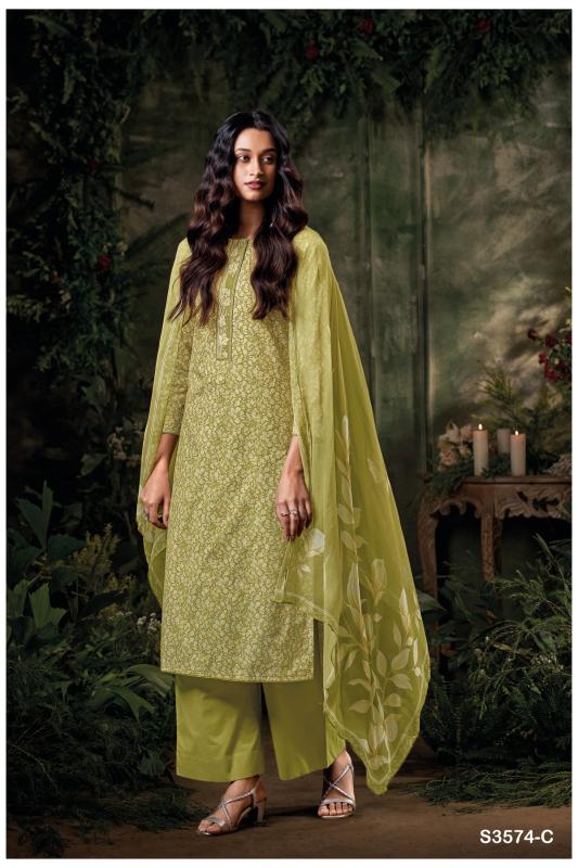 Ganga cianna 3574 cotton printed wholesale market in mumbai for dress materials