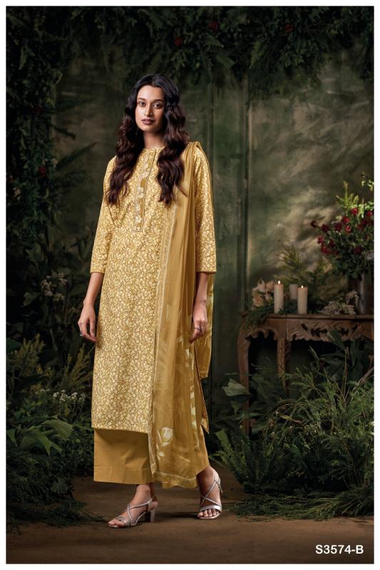 Ganga cianna 3574 cotton printed wholesale market in mumbai for dress materials