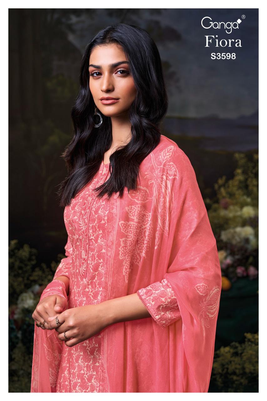 Ganga fiora 3598 cotton printed dress material wholesale market
