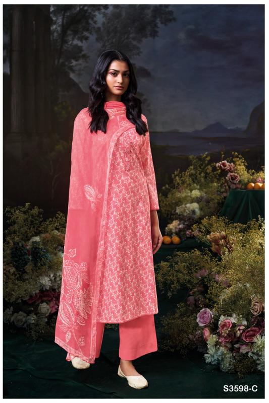 Ganga fiora 3598 cotton printed dress material wholesale market