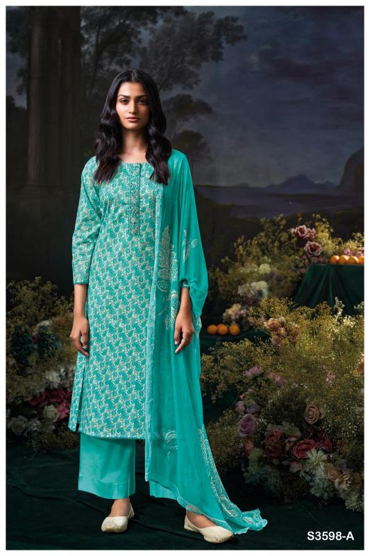 Ganga fiora 3598 cotton printed dress material wholesale market