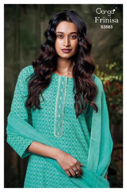 Ganga frinisa 3583 cotton printed wholesale market in mumbai for dress materials