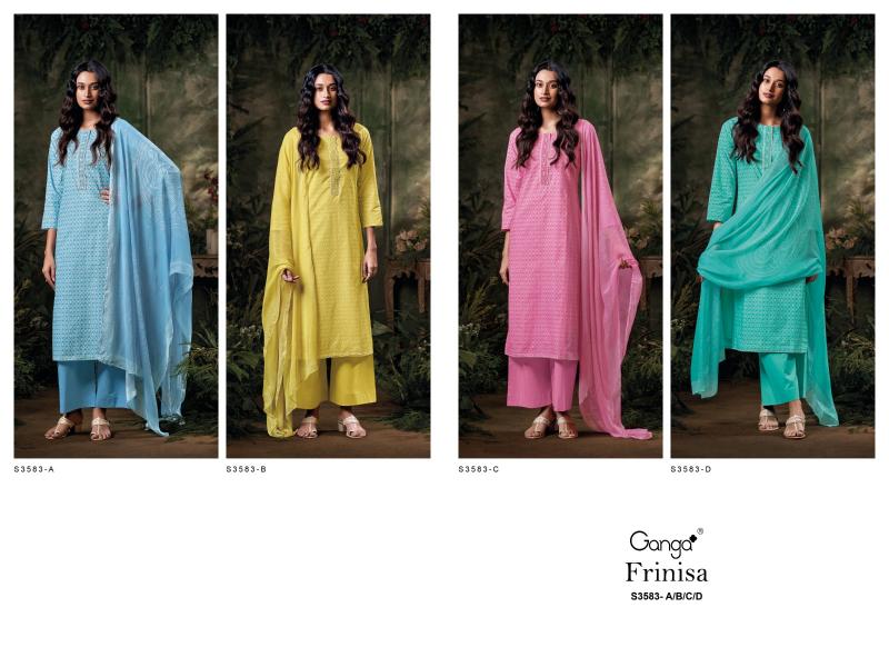 Ganga frinisa 3583 cotton printed wholesale market in mumbai for dress materials