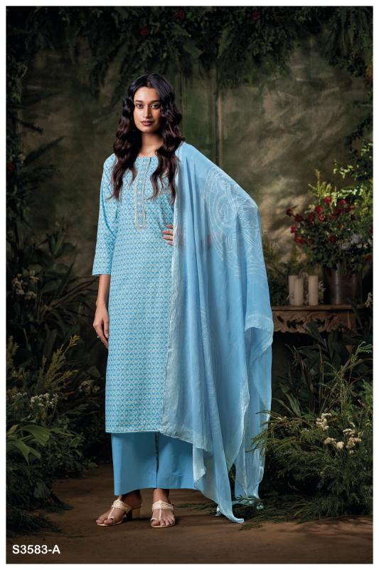 Ganga frinisa 3583 cotton printed wholesale market in mumbai for dress materials