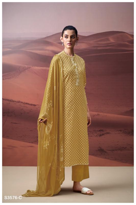 Ganga kairavi 3576 cotton printed wholesale market in mumbai for dress materials