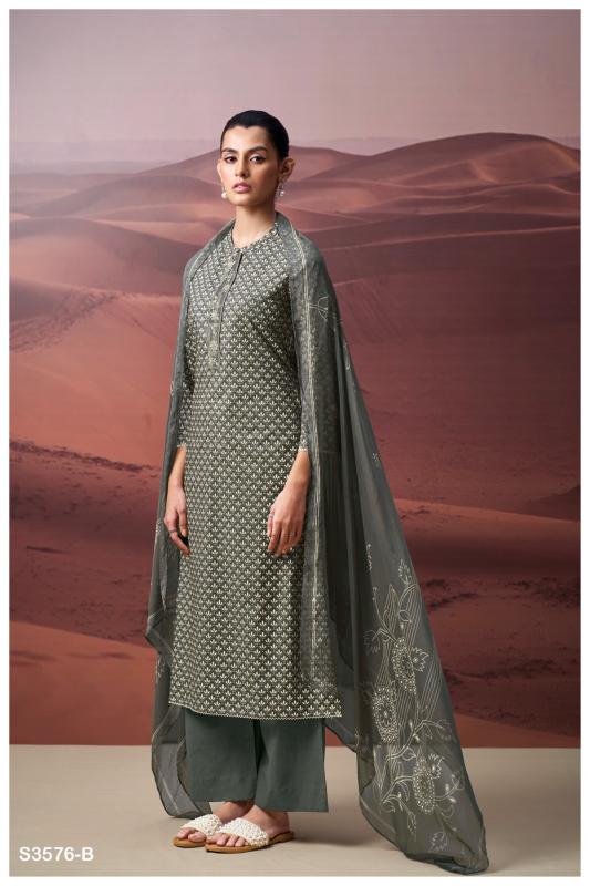 Ganga kairavi 3576 cotton printed wholesale market in mumbai for dress materials