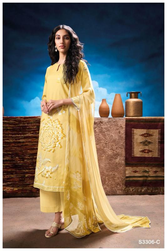 Ganga natalia 3306 cotton printed wholesale market in mumbai for dress materials