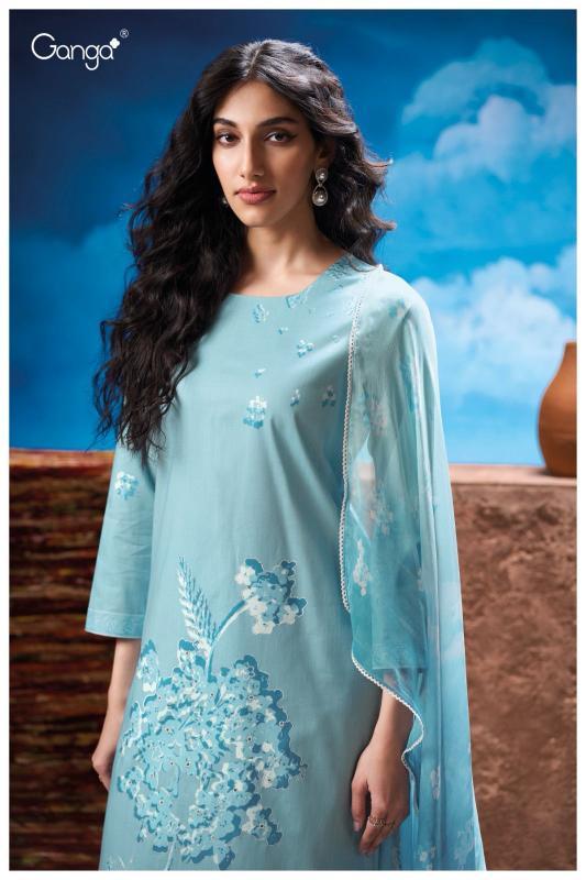 Ganga natalia 3306 cotton printed wholesale market in mumbai for dress materials