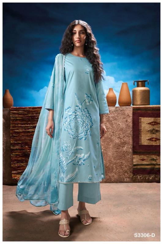 Ganga natalia 3306 cotton printed wholesale market in mumbai for dress materials