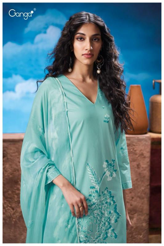 Ganga natalia 3306 cotton printed wholesale market in mumbai for dress materials
