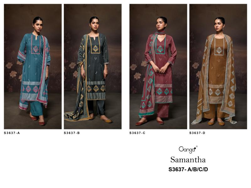 Ganga samantha 3637 cotton printed wholesale market in mumbai for dress materials