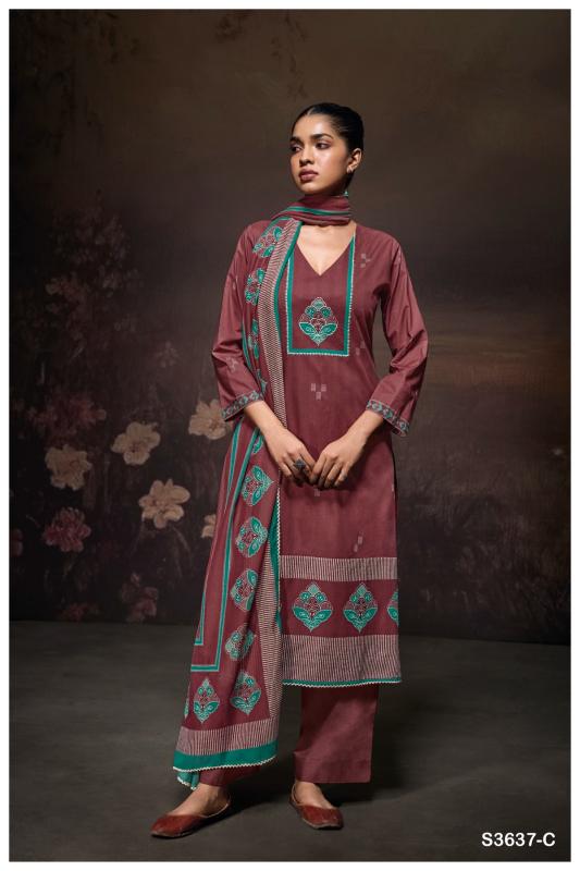 Ganga samantha 3637 cotton printed wholesale market in mumbai for dress materials