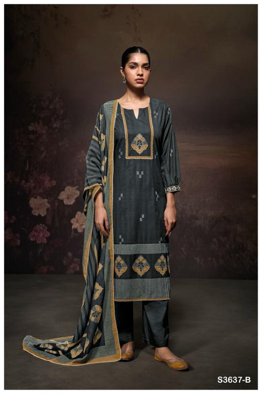 Ganga samantha 3637 cotton printed wholesale market in mumbai for dress materials