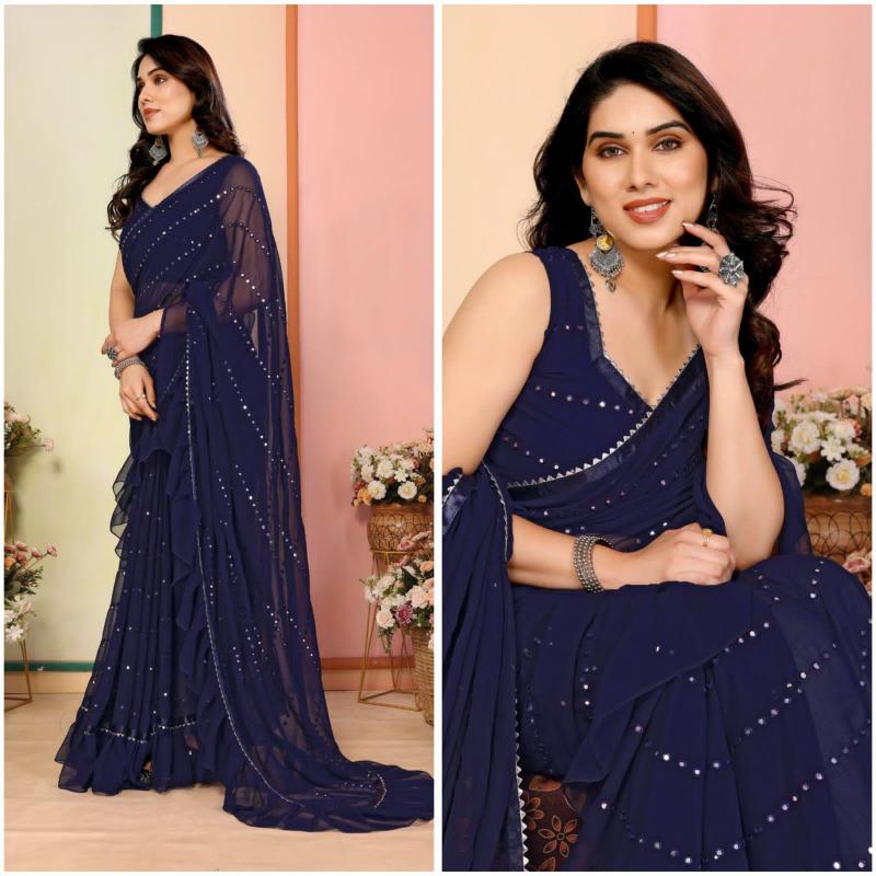 GC soft georgette silk surat sarees with blouse wholesale market 
