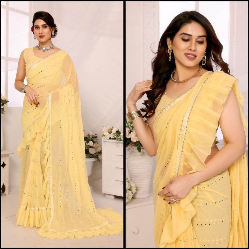 GC soft georgette silk surat sarees with blouse wholesale market 