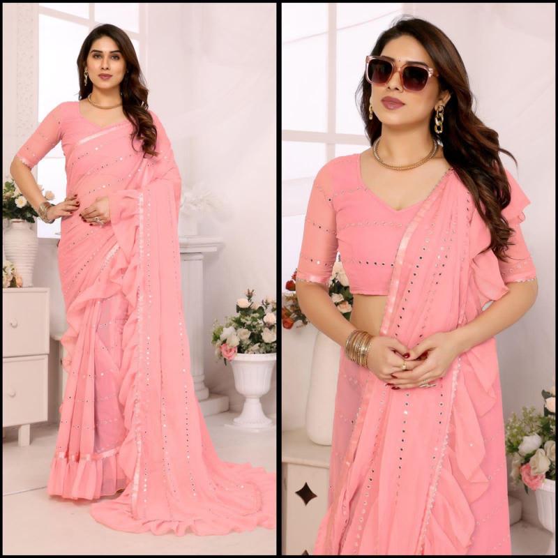 GC soft georgette silk surat sarees with blouse wholesale market 