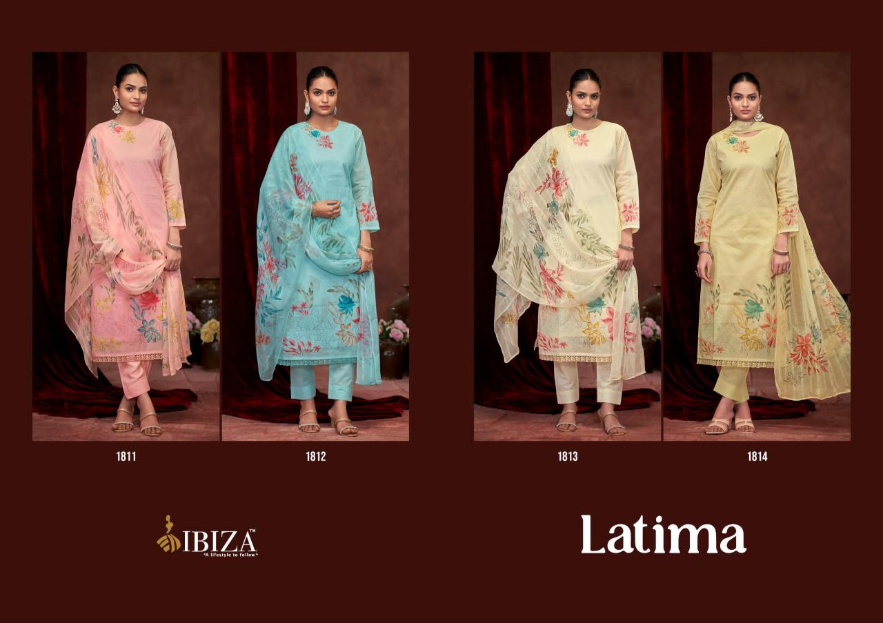 Ibiza latima orgendi digital print surat dress material wholesale market online