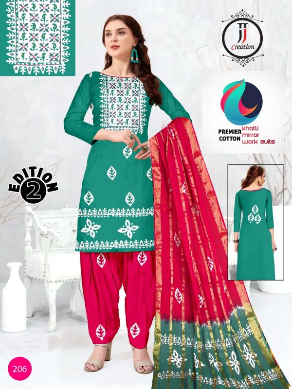 JJ premier vol-02 khatli mirror work surat wholesale market dress materials