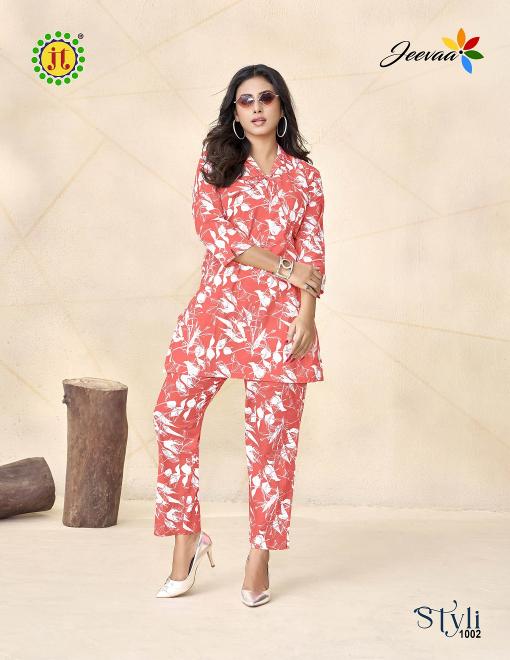 JT styli vol-1 cotton printed cord set best kurti manufacturer in india
