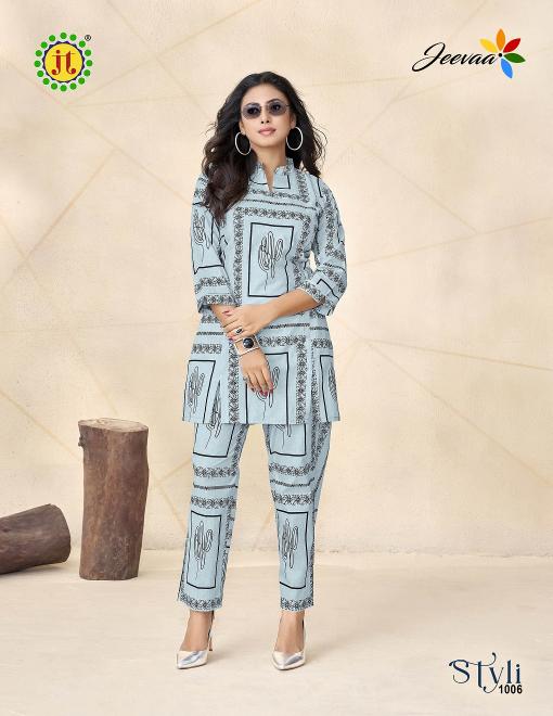 JT styli vol-1 cotton printed cord set best kurti manufacturer in india