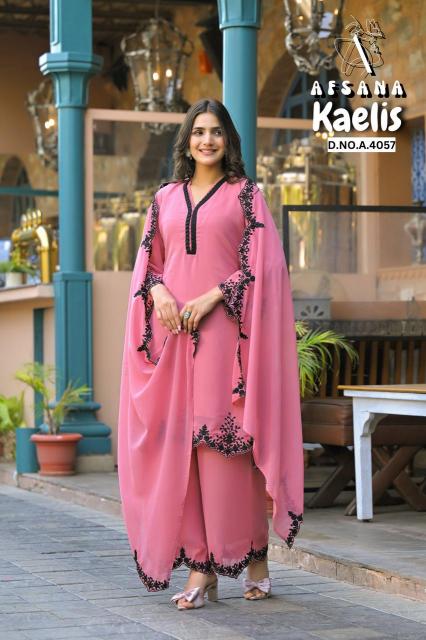 Kaelis afsana fox jorjet top bottom dupatta branded kurtis wholesale