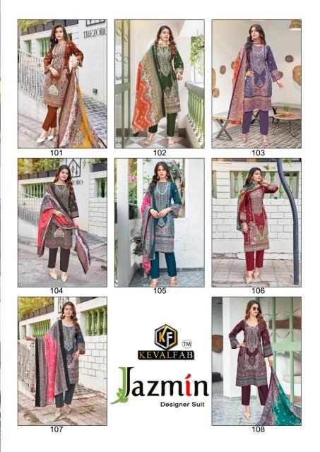 Kevalfab jazmin vol-01 soft cotton karachi wholesale market in mumbai for dress materials