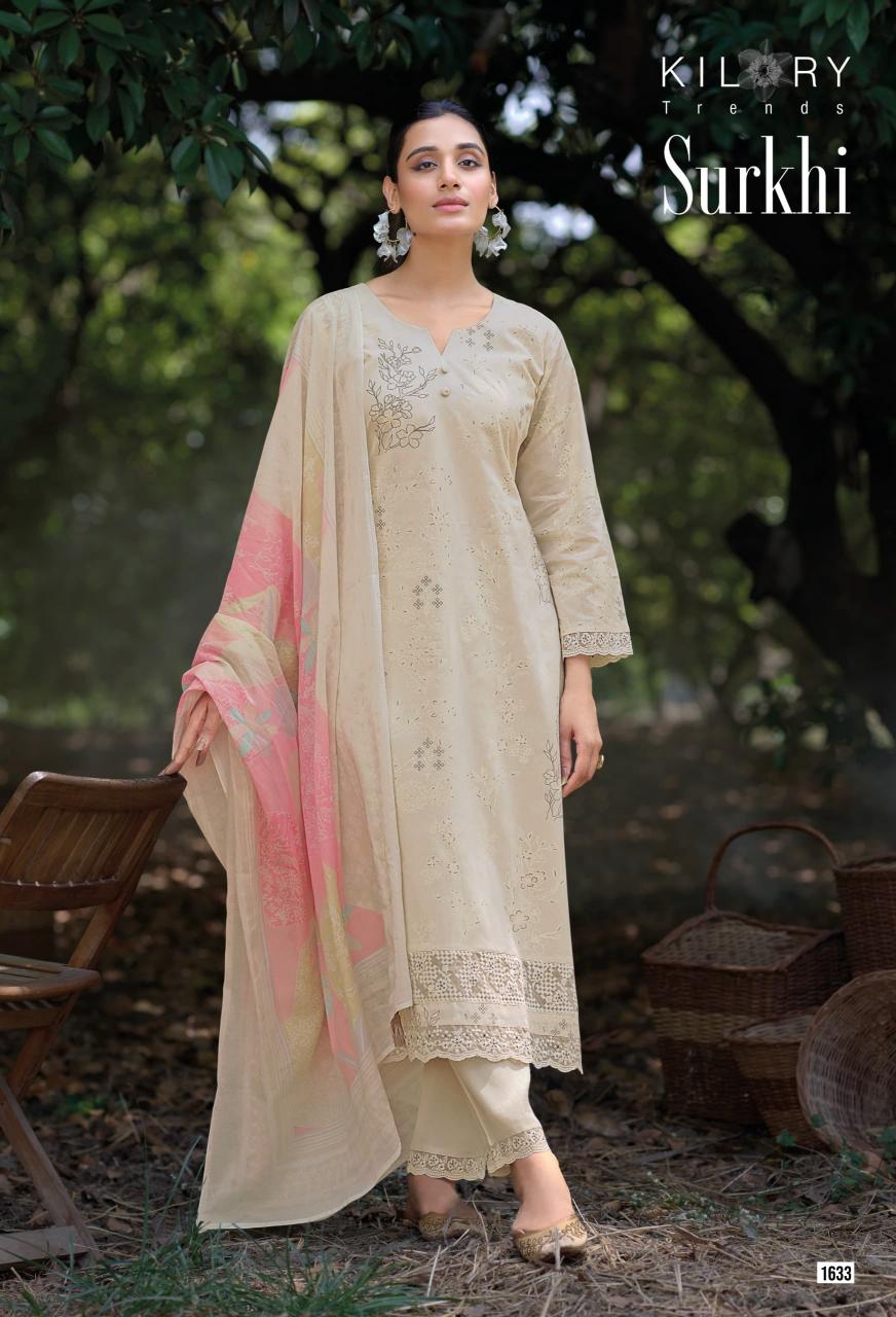 Kilory trends surkhi cotton khadi print wholesale dress material market in ahmedabad