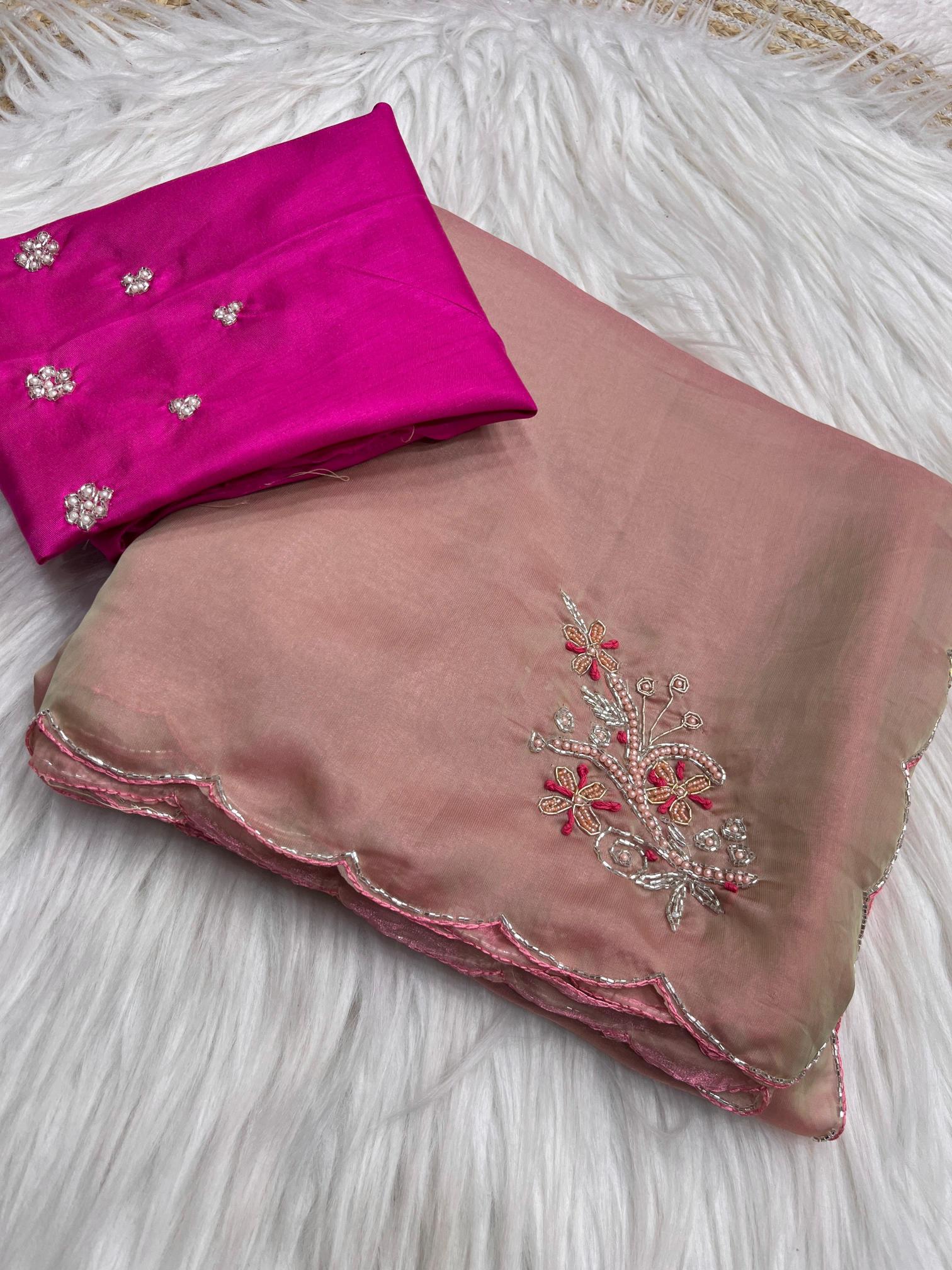 Mahaveer silks fendi chiffon handwork designer surat wholesale saree market