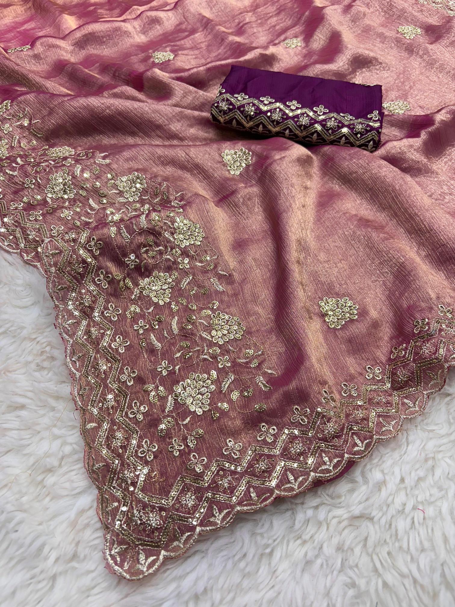 Mahaveer silks fendi chiffon handwork designer surat wholesale saree market