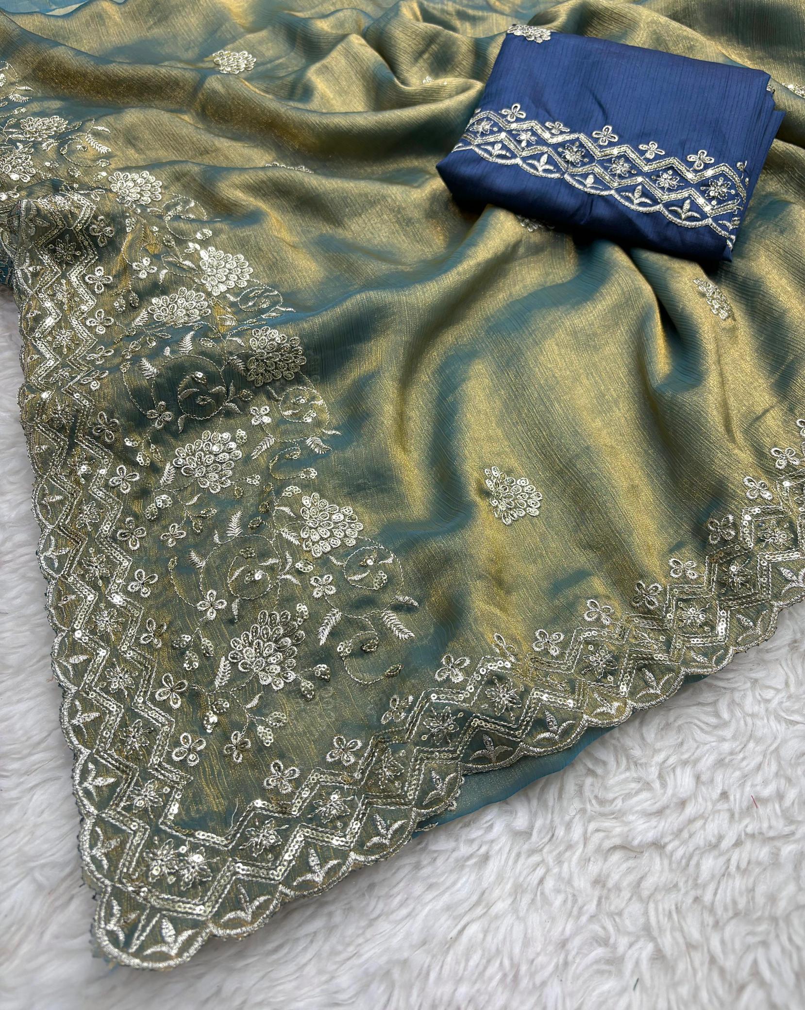 Mahaveer silks fendi chiffon handwork designer surat wholesale saree market