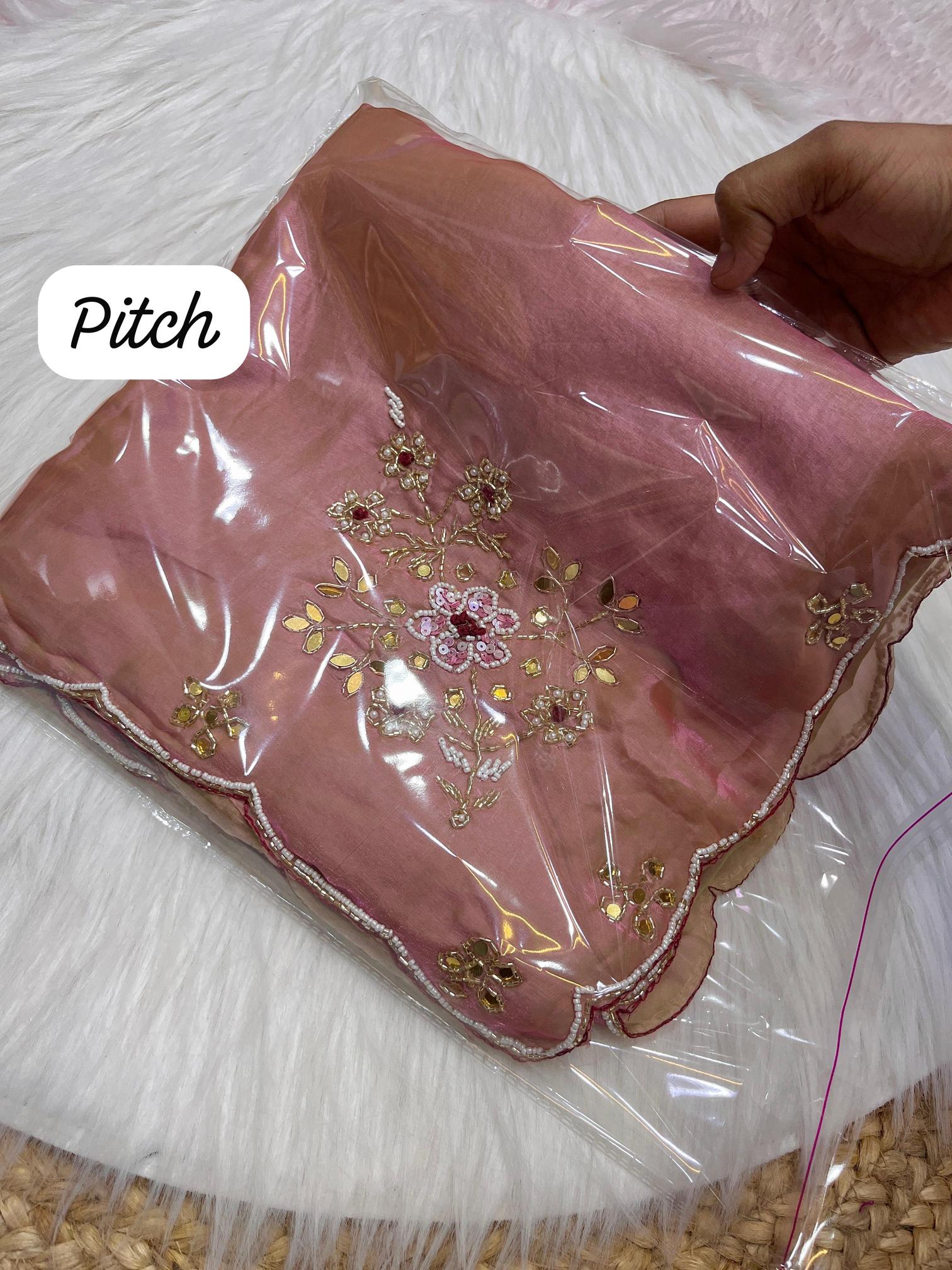 Mahaveer silks fendi satin intricate handwork butta surat saree wholesale market