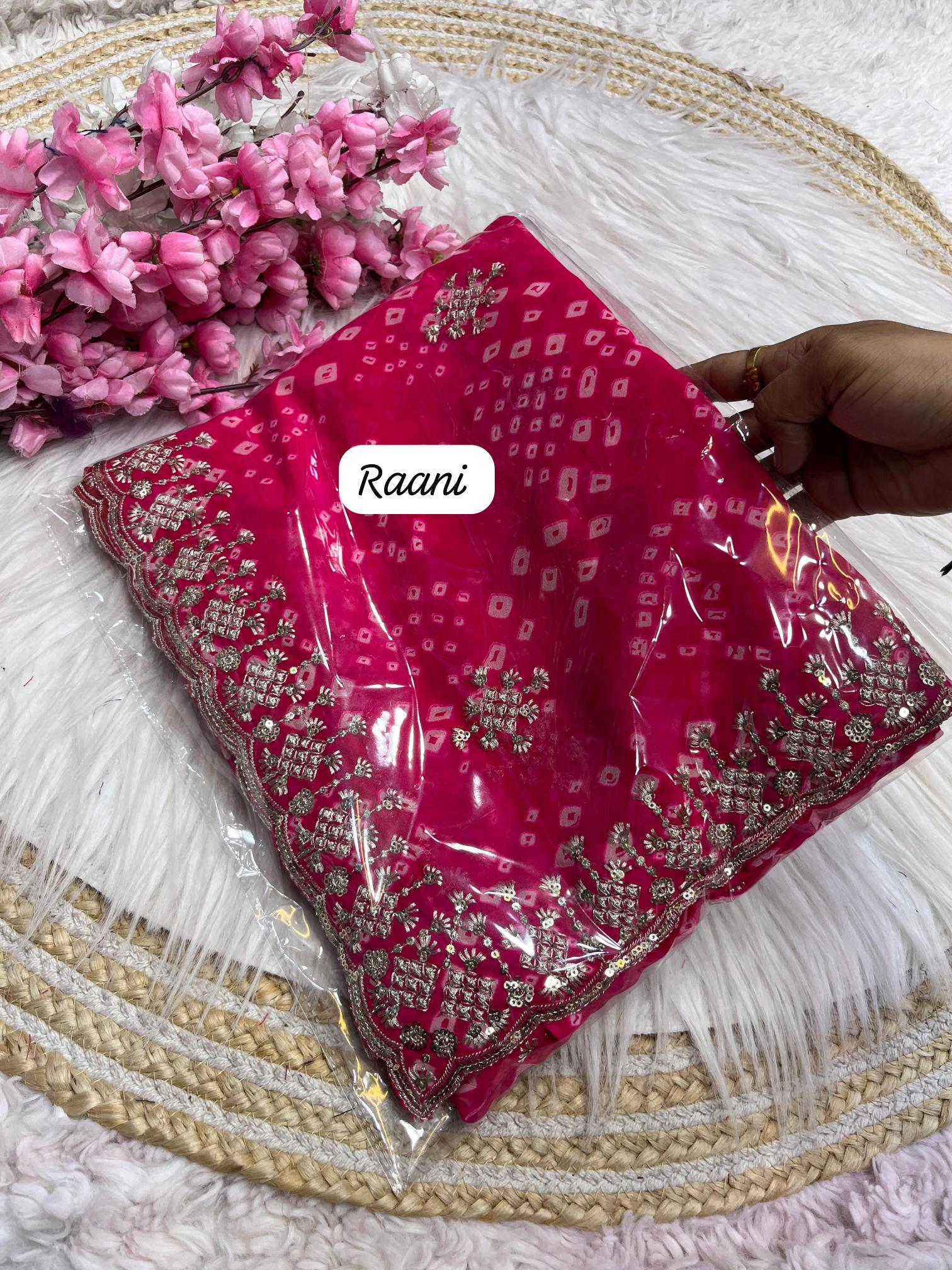Mahaveer silks soft georgette bandej surat saree market wholesale