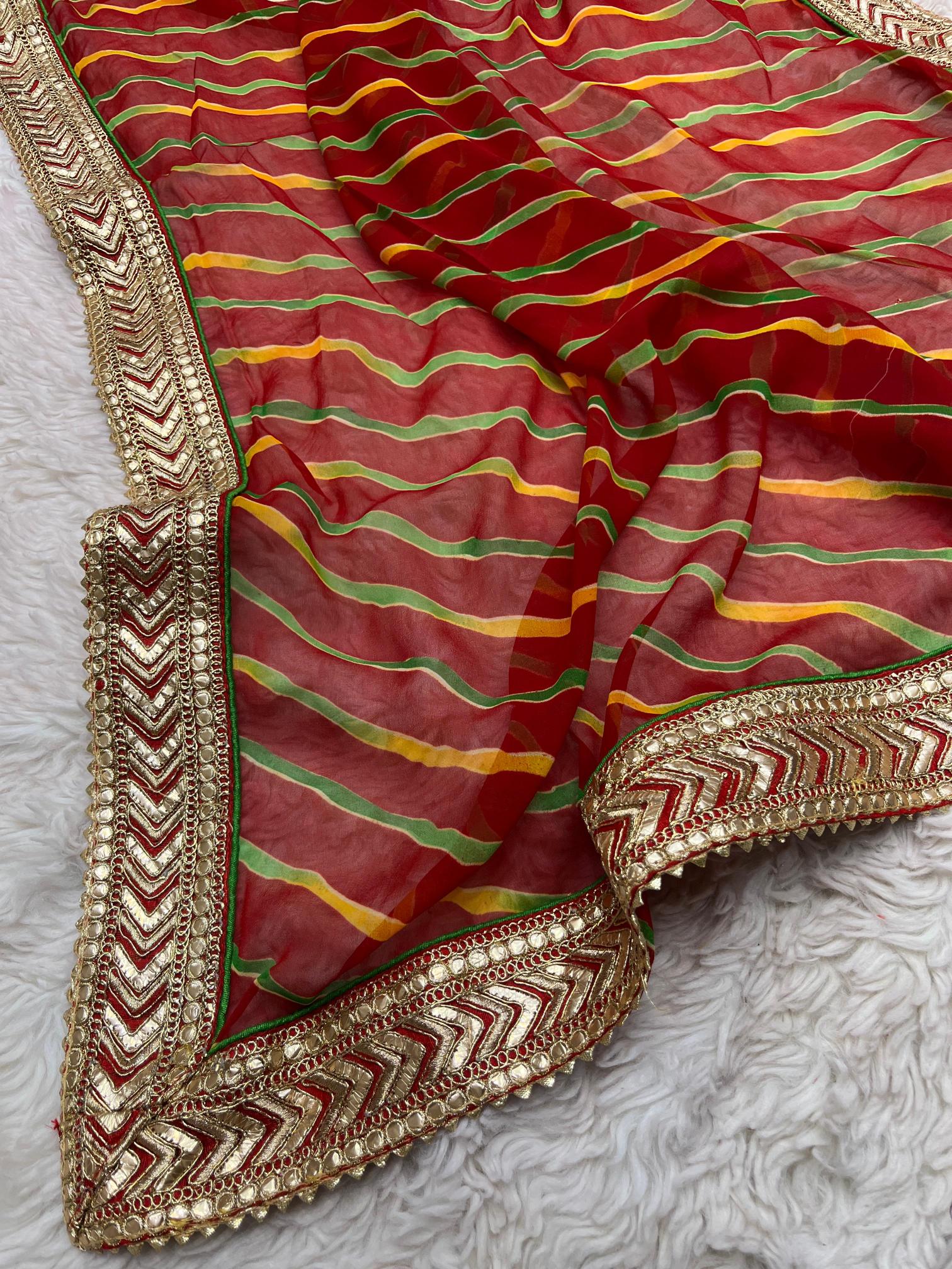 Mahavir silks soft Georgette Lehriya gotapatti surat wholesale saree market