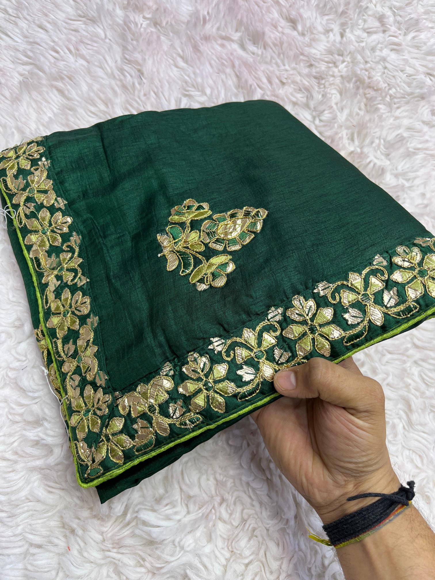 Mahavir silks soft Georgette Lehriya gotapatti surat wholesale saree market