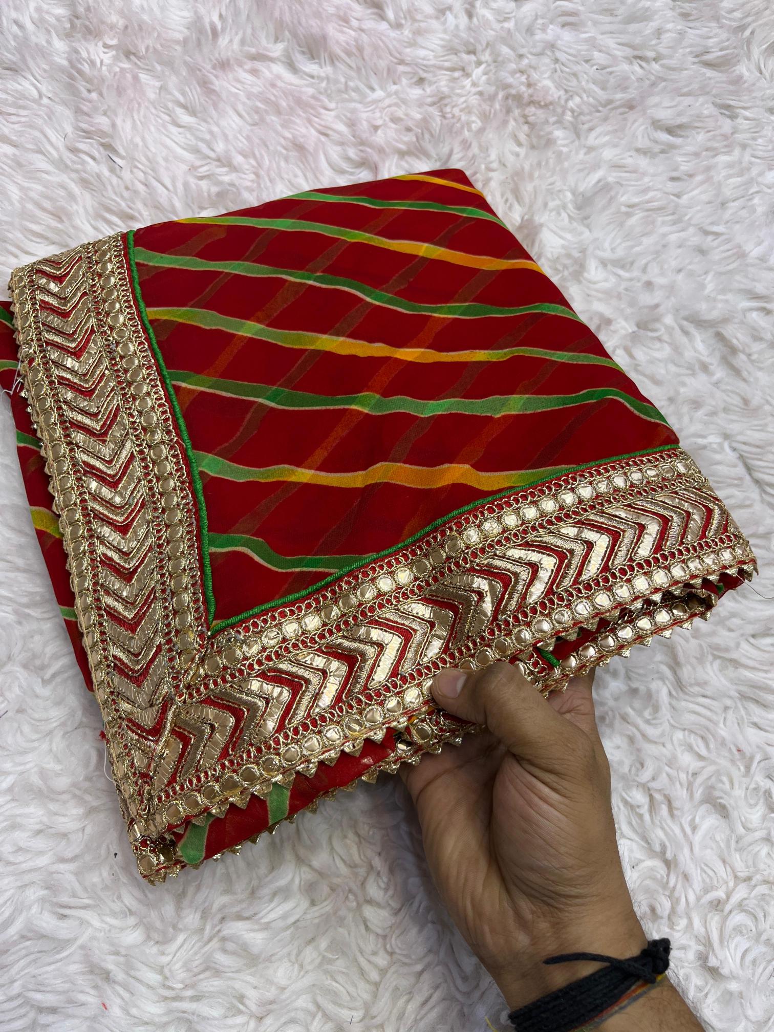 Mahavir silks soft Georgette Lehriya gotapatti surat wholesale saree market