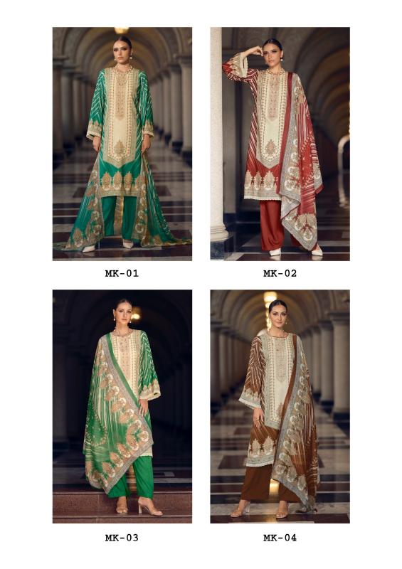 Marrakesh the hermitage shop jam satin digital print unstitched dress material wholesale