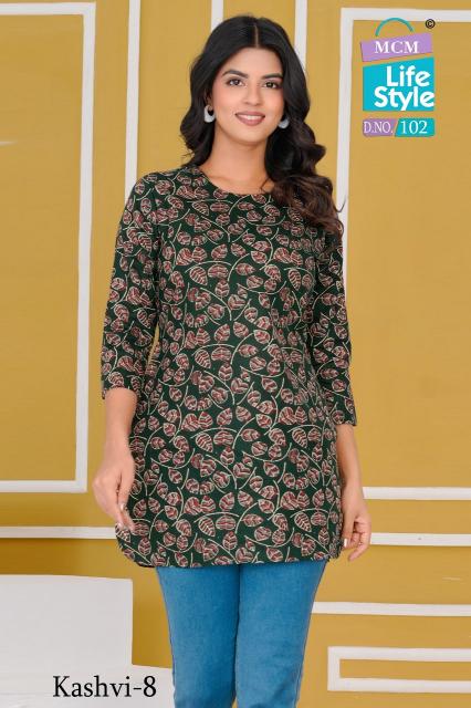 MCM kashvi vol-8 heavy cotton short tops branded kurtis wholesale