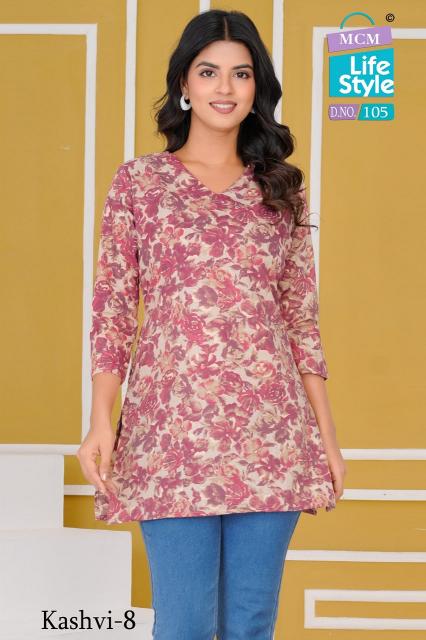 MCM kashvi vol-8 heavy cotton short tops branded kurtis wholesale