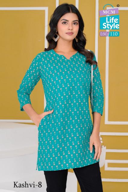 MCM kashvi vol-8 heavy cotton short tops branded kurtis wholesale