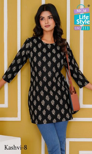 MCM kashvi vol-8 heavy cotton short tops branded kurtis wholesale