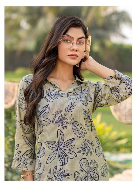 Mystic9 priya vol-1 - vertican dobby print cord set kurtis manufacturers in india
