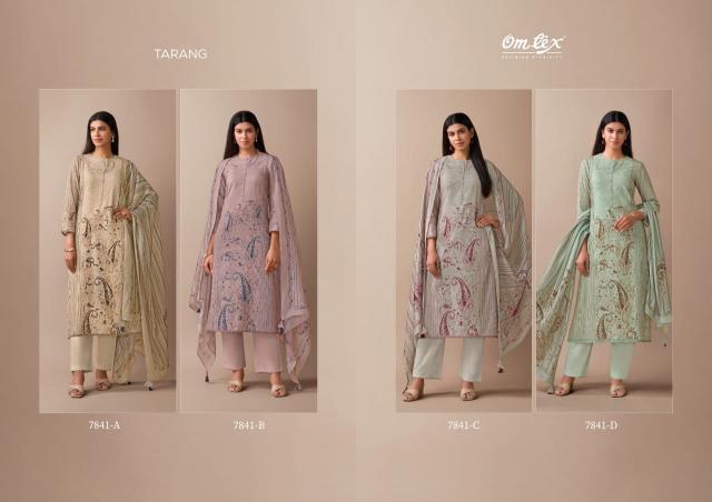 Omtex tarang vintage linen digital print pranjul dress material wholesale price