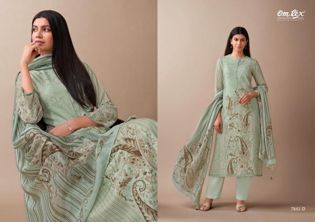 Omtex tarang vintage linen digital print pranjul dress material wholesale price