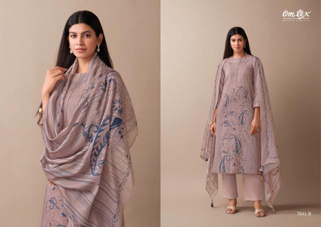 Omtex tarang vintage linen digital print pranjul dress material wholesale price